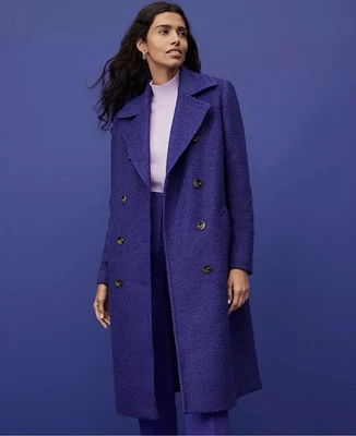 NOVO COM ETIQUETAS CASACO ANN TAYLOR $248 RICO TEXTURIZADO ULTRAVIOLETA PEITO DUPLO TAMANHO M - Imagem 1 de 4