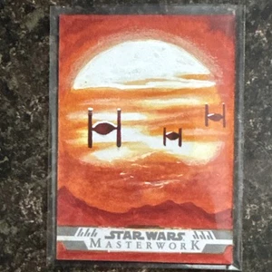 2024 Topps Masterwork Star Wars Tie Fighter Yellow Moon 1/1 By Isiah Xavier - Picture 1 of 2
