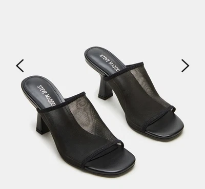 Steve Madden Gleam Mule Mesh Kitten Hells 8.5 EUC Y2K - Image 1 of 4