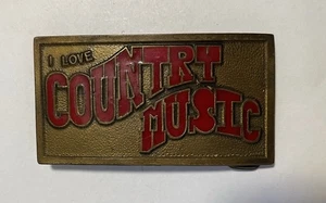 FIBBIA CINTURA UNISEX VINTAGE ANNI 70 AMO MUSICA COUNTRY WESTERN AMERICANA - Foto 1 di 5