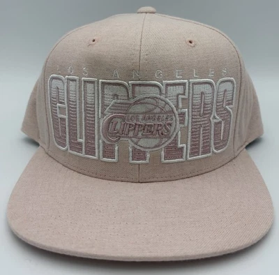 LA Los Angeles Clippers Mitchell and Ness Snapback Hat Pink - Image 1 of 2