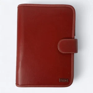 Day One By Franklin Covey Planner Red Seven Rings Inserts Faux Leather 10x7.5" - Picture 1 of 19