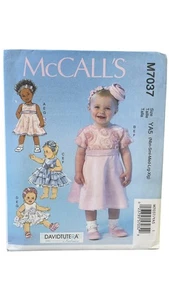 McCALL'S M7037 Infants' Dresses Panties Headbands Size NB-XL - Picture 1 of 2