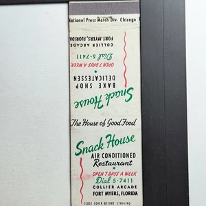 Snack House Fort Myers Florida años 50 cerillas aire acondicionado - Imagen 1 de 3