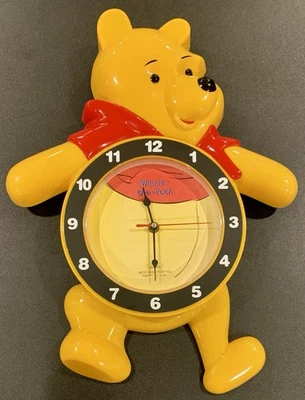 Disney 20" Winnie the Pooh Character Shape with Swing Legs Wall Clock Alarm - Image 1 of 2