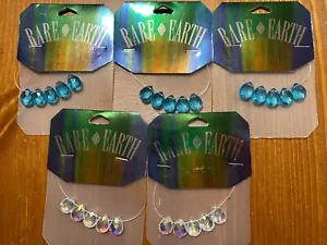 Rare Earth Jewelry Craft Beads Drop Shape Turquoise and Iridescent Plastic Beads - Picture 1 of 8