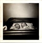 1949 Baby Twin Brothers Chilling & Laying in Stroller FOUND B+W Photo 00022