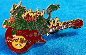 BEIJING 10th ANNIVERSARY CHINESE GREEN DRAGON RED GUITAR #1 Hard Rock Cafe PIN - Picture 1 of 1