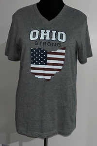Ohio State T-Shirt Donna Taglia Large Grigio Scollo a V Manica Corta Top - Foto 1 di 6