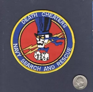 US NAVY DEATH CHEATERS SAR Search & Rescue Squadron Jacket Patch - Picture 1 of 1