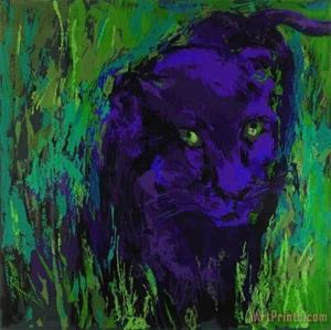 Leroy Neiman "Portrait of A Black Panther" Art Postcard - Picture 1 of 1