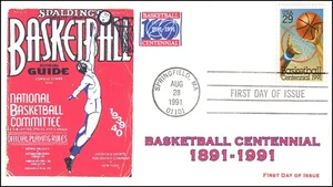 AO-2560-1,1991, Basketball, First Day Postmark, FDC, SC 2560, BW - Picture 1 of 1