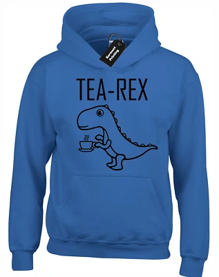 TEA REX HOODY HOODIE DRINK COFFEE DINOSAUR FUNNY JOKE BIG TALL SIZE 3XL 4XL 5XL - Image 1 of 4