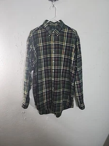 Polo Ralph Lauren Mens Shirt Green Classic Fit Button Down Plaid FLANNEL Size XL - Picture 1 of 7