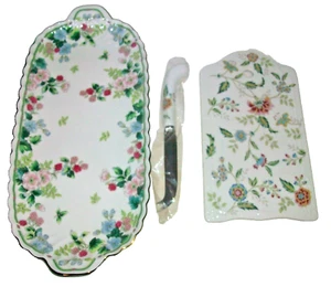2 NEW Andrea Sadek Serving Plate Platter Trays Both Have Floral Pattern - Picture 1 of 12
