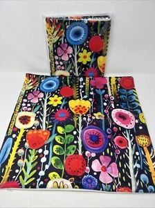 Set 2 Bright Floral Soft Pillow Covers/Sofa/Cases SOFT- zippered - NEW (1252) - Picture 1 of 7
