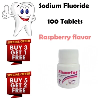 Sodium Fluoride Tablets For Children Prevents Caries Cavities Anti Tooth Decay - Image 1 of 4