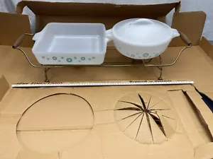 Seltenes Royal Glasbake türkis kontinentales Doppelserviergerät mit Rahmen und Box - Bild 1 von 24