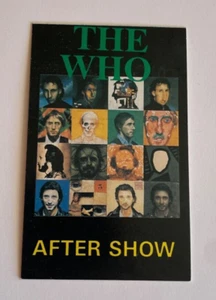 The Who Vintage VIP Aftershow Pass Rock Band Nuevo Visitante Sin Usar - Imagen 1 de 2