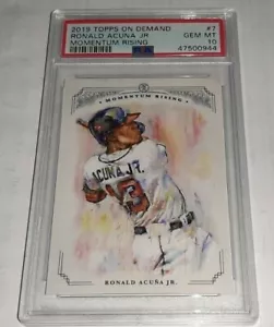 2019 Topps On Demand Momentum Rising #7 Ronald Acuna Jr Graded PSA 10 Gem Mint - Picture 1 of 2