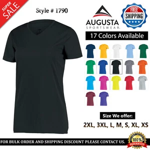 Augusta Sportswear 1790 Womens V-Neck Nexgen T-Shirt Moisture Wicking T Shirt - Picture 1 of 19