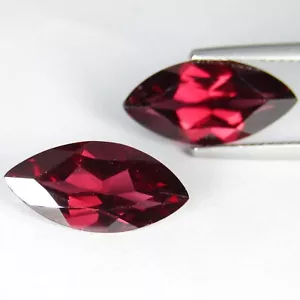 9.34Cts Classic Natural Rhodolite Garnet 16x8mm Marquise Shape Matching pair - Picture 1 of 4