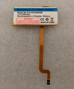 iPod Classic 6 6.5 7th Gen 80GB/120GB/160GB Replacement Battery 650mAh--(THIN) - Picture 1 of 5
