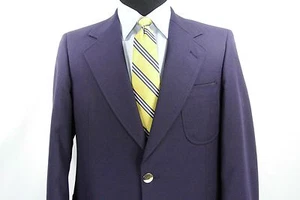 Daks 2 Btn Navy Blue Blazer Sport Coat Jacket 100% Wool Patch Pockets 40 R - Picture 1 of 1