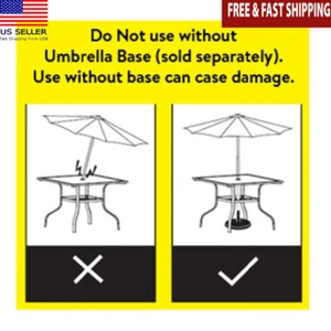 6-Piece Outdoor Dining Set Tempered Glass Table Foldable Chairs Market Umbrella - Picture 1 of 7