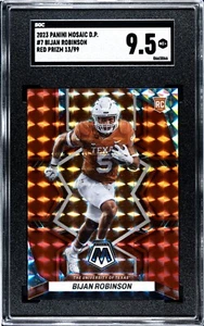 Bijan Robinson 2023 Mosaic Draft Picks #7 Red Prizm /99 SGC 9.5 Mint Rookie Card - Picture 1 of 2