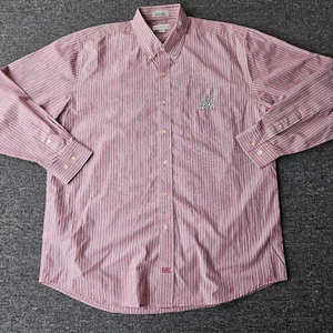 Cutter & Buck Button Down Shirt Mens Large Pink Striped Arizona State Cotton - Picture 1 of 9