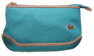 LACOSTE COSMETICS POUCH Small Canvas Vintage L19 Fashion Slg 2 Turquoise NEW - Picture 1 of 4