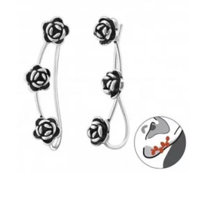 Orecchini arrampicatori in argento sterling rosa - Foto 1 di 1