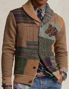 Ralph Lauren Polo Patchwork Caballo Western Ecuestre Azteca Cárdigan Suéter S XS - Imagen 1 de 24