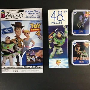 Toy Story 4 - Juego de 4 rompecabezas y formas de color Buzz Lightyear horquilla leñosa lote de 4 - Imagen 1 de 12