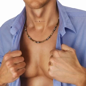 Herren Perlenkette Perlen Surfer Stil Mann Clubbing Strand Geschenk für Ihn Männer Jungen - Bild 1 von 49