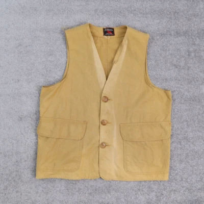 Vintage 1960s JC Higgins Sears Robuck Fishing XL Beige Sleeveless Button Vest - Image 1 of 4
