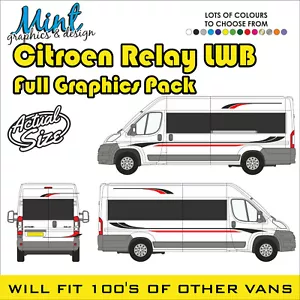 L3 CITROEN RELAY LWB EXLWB MOTORHOME CAMPER VAN STRIPES GRAPHICS DECALS 009 - Picture 1 of 4