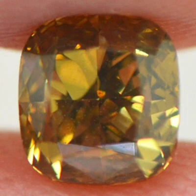 Cushion Cut Diamond Fancy Brown Loose Certified Natural Enhanced 1.01 Carat VVS1 - Image 1 of 4