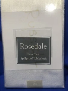 Benson Mills Rosedale Easy Care Spill Proof Tablecloth 70” In Round White Cream - Picture 1 of 3