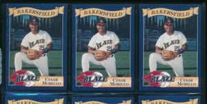 Lot (3) 1995 #5 Cesar Morillo Bakersfield Blaze Cal League (CH17) SWSW