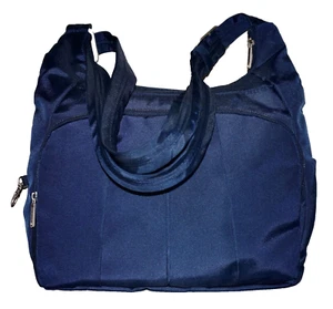 TRAVELON #F11622 Navy Blue Twill Poly Textile Crossbody Shoulder Bag 10x12 - Picture 1 of 10