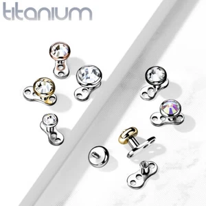 Dermal Anchor Set Grundplatte Aufsatz Piercing Hautanker Titan Kristall TID02 - Bild 1 von 12