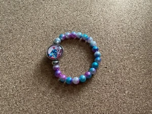 Cute Multicolor Beaded Stitch & Angel Themed Charm Bracelet π - Picture 1 of 1