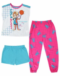 Space Jam Girls S/S Three-Piece Pajama Set Size 4 6 8 10 - Picture 1 of 1