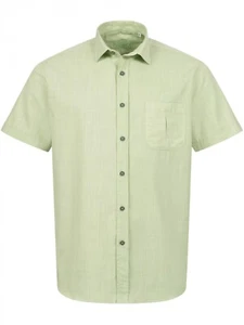 Men's short sleeve shirt summer shirt H-372 linen look shirt Indumentum casual New - Picture 1 of 52