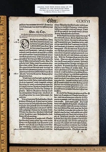 1540 Froschauer Zurich Bible Antique Leaf - Book of Ezra 4 & 5 Jerusalem Temple - Picture 1 of 7