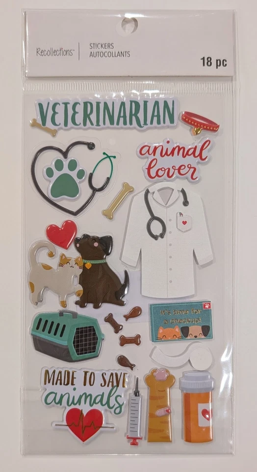 Veterinarian Animal Doctor Scrapbooking Stickers by Recollections - Image 1 of 1