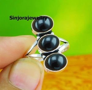 Anillo de piedras preciosas de ónix negro 925 plata esterlina hecho a mano... - Imagen 1 de 4