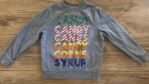 Hanna Andersson ELF Gray Christmas Sweatshirt Candy Candy Canes Candy Syrup 8 - Picture 1 of 12